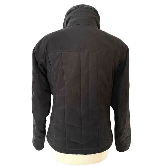 Columbia Sz M Women Black Faux suede Puffer Quilted Jacket w Faux Fur collar - Picture 4 of 7